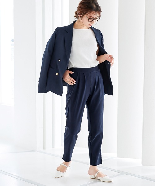 KOBE LETTUCE(コウベレタス)の「スーパーストレッチテーパードパンツ(その他パンツ・レディース・ベージュ/ネイビー/ブラック/オフホワイト/ピンク/チャコール・S/M/L/XL/S/S)」の15枚目の写真