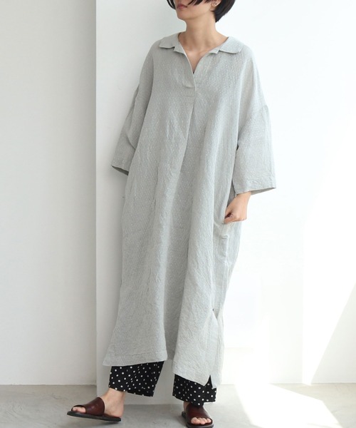 L Cu Jq Wide Savon のファッション Yuni ユニ のワンピース L Cu Collar Jq