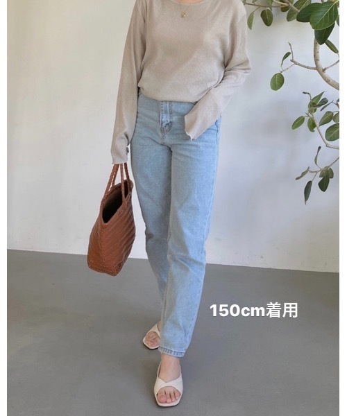 mood for a day（ムードフォーアデイ）の「like more denim/くるぶし丈デニム（デニムパンツ・レディース・ライトブルー・MEDIUM）」の12枚目の写真