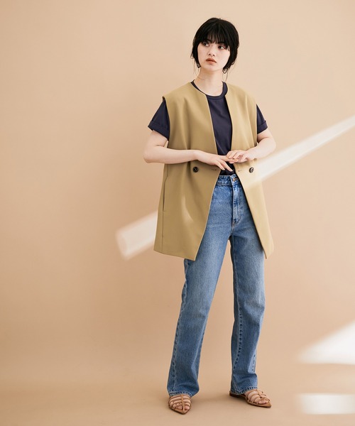 ADAM ET ROPE' ショートジャケットコンビリブワンピース ADAM ET ROPE'（アダムエロペ）の「〈SETアイテム〉ジレコンビリブ