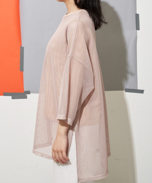 Libra Cue（リブラ キュー）の「シアーソフトメッシュトップス（Tシャツ/カットソー・レディース・ブラック/ベージュ/アイボリー・FREE）」の13枚目の写真