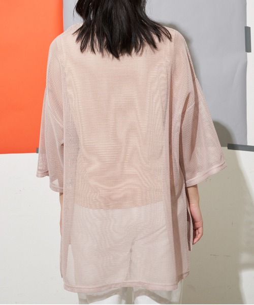 Libra Cue(リブラ キュー)の「シアーソフトメッシュトップス(Tシャツ/カットソー・レディース・ブラック/ベージュ/アイボリー・FREE)」の5枚目の写真