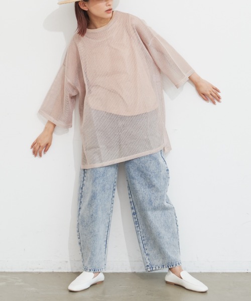 Libra Cue（リブラ キュー）の「シアーソフトメッシュトップス（Tシャツ/カットソー・レディース・ブラック/ベージュ/アイボリー・FREE）」の20枚目の写真