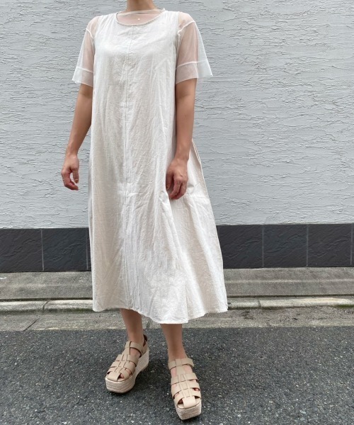 AMAIL(アマイル)の「Linen maron dress(ワンピース・レディース・アイボリー/オレンジ・FREE)」の5枚目の写真
