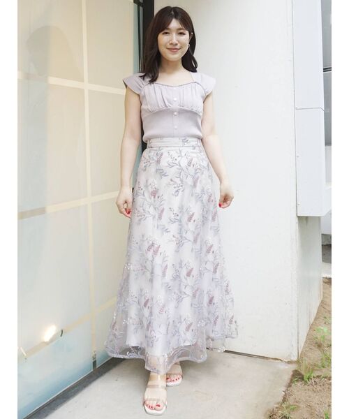 MERCURYDUO(マーキュリーデュオ)の「ビスチェ風フロントボタンニット(ニット/セーター・レディース・オフホワイト/ブラック/ピンク/ラベンダー・FREE)」の20枚目の写真