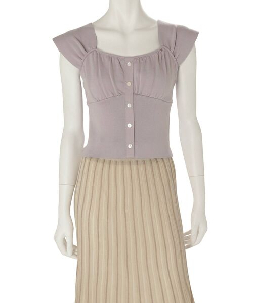 MERCURYDUO(マーキュリーデュオ)の「ビスチェ風フロントボタンニット(ニット/セーター・レディース・オフホワイト/ブラック/ピンク/ラベンダー・FREE)」の5枚目の写真