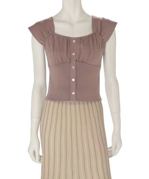 MERCURYDUO(マーキュリーデュオ)の「ビスチェ風フロントボタンニット(ニット/セーター・レディース・オフホワイト/ブラック/ピンク/ラベンダー・FREE)」の8枚目の写真