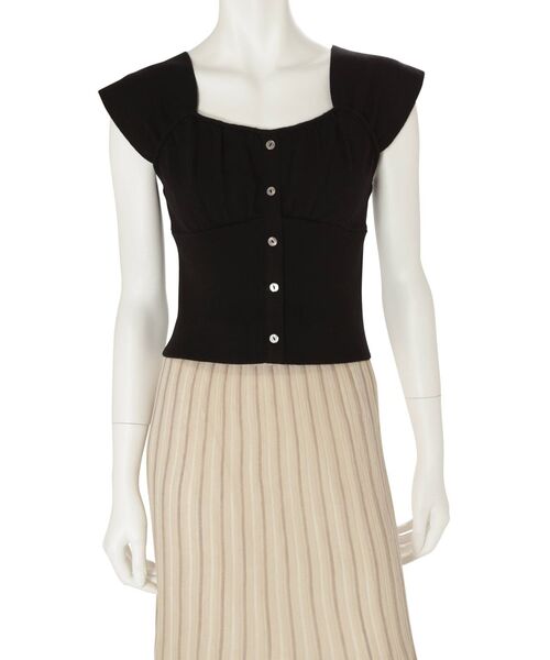 MERCURYDUO(マーキュリーデュオ)の「ビスチェ風フロントボタンニット(ニット/セーター・レディース・オフホワイト/ブラック/ピンク/ラベンダー・FREE)」の21枚目の写真