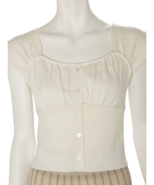 MERCURYDUO(マーキュリーデュオ)の「ビスチェ風フロントボタンニット(ニット/セーター・レディース・オフホワイト/ブラック/ピンク/ラベンダー・FREE)」の11枚目の写真