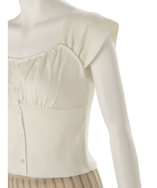 MERCURYDUO(マーキュリーデュオ)の「ビスチェ風フロントボタンニット(ニット/セーター・レディース・オフホワイト/ブラック/ピンク/ラベンダー・FREE)」の17枚目の写真