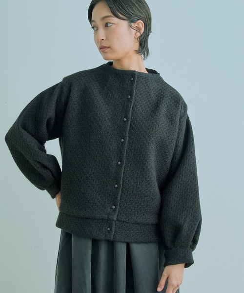 Kelen(ケレン)の「「KELEN / ケレン」BAUM / MOCK NECK JACQUARD COAT(ダウンジャケット/コート・レディース・ブラック/クリーム・S/M)」の1枚目の写真