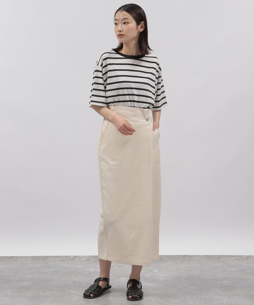 LAKOLE（ラコレ）の「アソートボーダー柄タックTシャツ / 297979（Tシャツ/カットソー・レディース・ブラック/ベージュ/パープル/ブラウン/ブルー/グリーン・SMALL/MEDIUM）」の9枚目の写真
