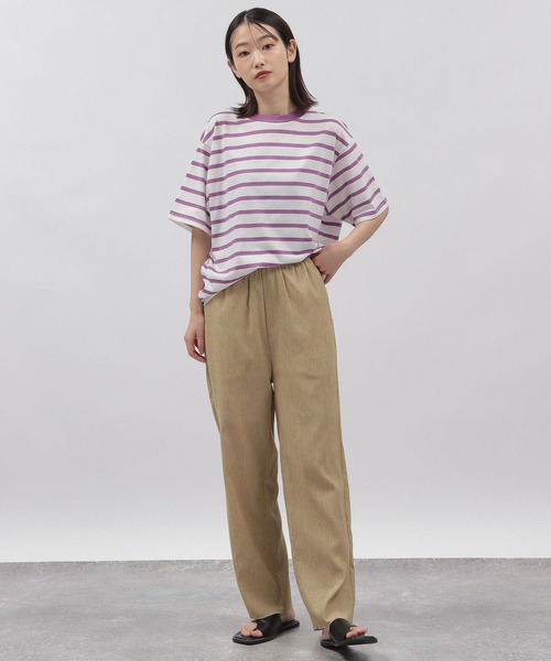 LAKOLE（ラコレ）の「アソートボーダー柄タックTシャツ / 297979（Tシャツ/カットソー・レディース・ブラック/ベージュ/パープル/ブラウン/ブルー/グリーン・SMALL/MEDIUM）」の16枚目の写真