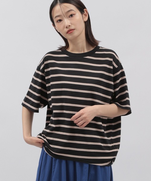 LAKOLE（ラコレ）の「アソートボーダー柄タックTシャツ / 297979（Tシャツ/カットソー・レディース・ブラック/ベージュ/パープル/ブラウン/ブルー/グリーン・SMALL/MEDIUM）」の22枚目の写真