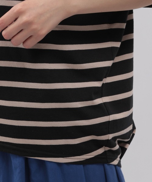 LAKOLE（ラコレ）の「アソートボーダー柄タックTシャツ / 297979（Tシャツ/カットソー・レディース・ブラック/ベージュ/パープル/ブラウン/ブルー/グリーン・SMALL/MEDIUM）」の11枚目の写真