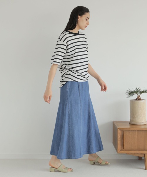 LAKOLE（ラコレ）の「アソートボーダー柄タックTシャツ / 297979（Tシャツ/カットソー・レディース・ブラック/ベージュ/パープル/ブラウン/ブルー/グリーン・SMALL/MEDIUM）」の13枚目の写真