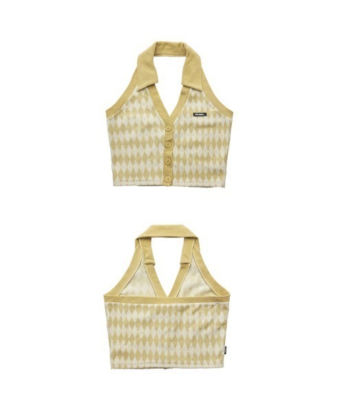 CRANK(クランク)の「A'GEM/9 × .kom『CRANK/クランク』TERRY DIAMOND VEST/テリー ダイアモンド ベスト スリーブレス(Tシャツ/カットソー・レディース・ブルー/イエロー・FREE)」の8枚目の写真