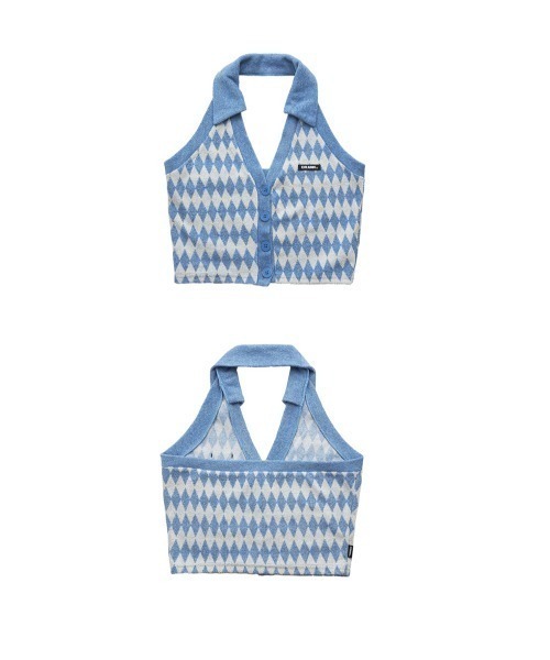 CRANK(クランク)の「A'GEM/9 × .kom『CRANK/クランク』TERRY DIAMOND VEST/テリー ダイアモンド ベスト スリーブレス(Tシャツ/カットソー・レディース・ブルー/イエロー・FREE)」の10枚目の写真