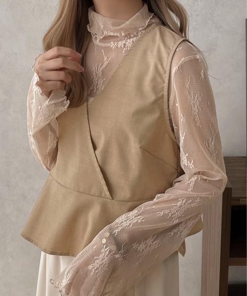 apres jour clair(アプレジュールクレア)の「【apres jour clair】リネンライクトップス【ZOZOTOWN限定アイテム】(シャツ/ブラウス・レディース・ベージュ/イエロー・X-LARGE/フリー)」の1枚目の写真