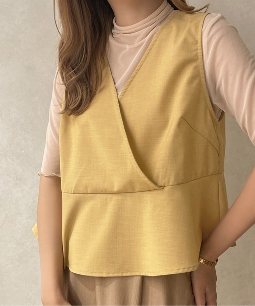 apres jour clair(アプレジュールクレア)の「【apres jour clair】リネンライクトップス【ZOZOTOWN限定アイテム】(シャツ/ブラウス・レディース・ベージュ/イエロー・X-LARGE/フリー)」の6枚目の写真