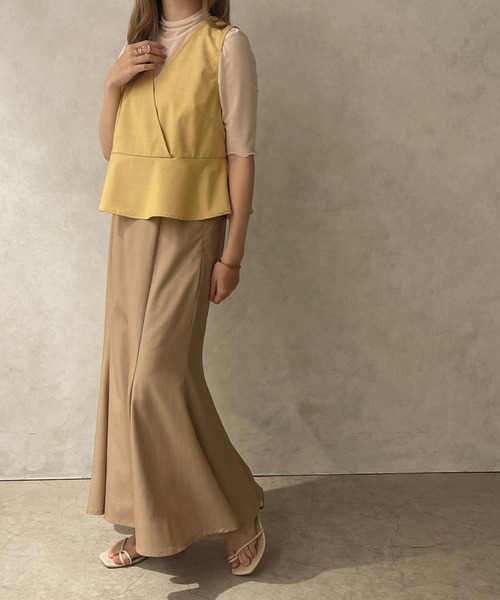 apres jour clair(アプレジュールクレア)の「【apres jour clair】リネンライクトップス【ZOZOTOWN限定アイテム】(シャツ/ブラウス・レディース・ベージュ/イエロー・X-LARGE/フリー)」の9枚目の写真