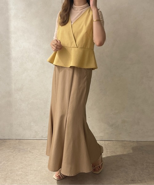 apres jour clair(アプレジュールクレア)の「【apres jour clair】リネンライクトップス【ZOZOTOWN限定アイテム】(シャツ/ブラウス・レディース・ベージュ/イエロー・X-LARGE/フリー)」の11枚目の写真