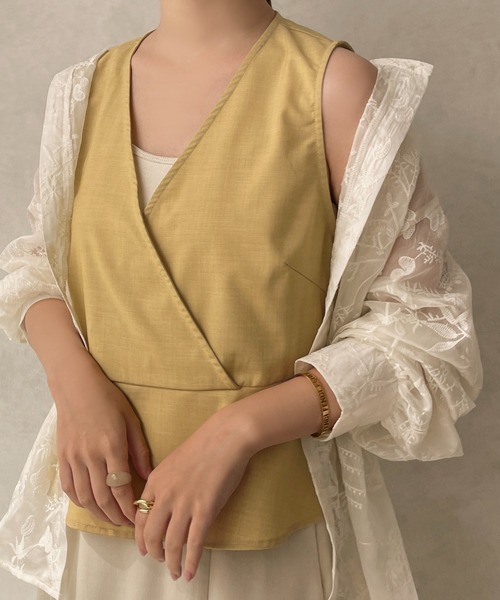 apres jour clair(アプレジュールクレア)の「【apres jour clair】リネンライクトップス【ZOZOTOWN限定アイテム】(シャツ/ブラウス・レディース・ベージュ/イエロー・X-LARGE/フリー)」の18枚目の写真