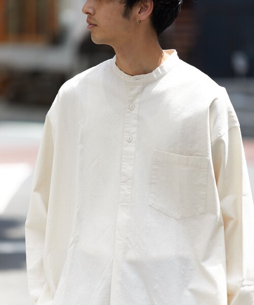 HINSON（ヒンソン）の「HINSON/ヒンソン ノーカラー グランパシャツ/ノーカラー/プルオーバー/2（シャツ/ブラウス・メンズ・ホワイト/ブラック/オフホワイト/その他13/その他15・SMALL/MEDIUM/LARGE）」の8枚目の写真