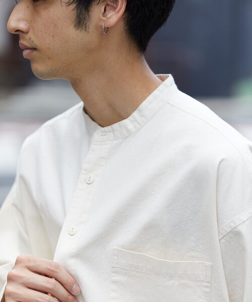 HINSON（ヒンソン）の「HINSON/ヒンソン ノーカラー グランパシャツ/ノーカラー/プルオーバー/2（シャツ/ブラウス・メンズ・ホワイト/ブラック/オフホワイト/その他13/その他15・SMALL/MEDIUM/LARGE）」の19枚目の写真