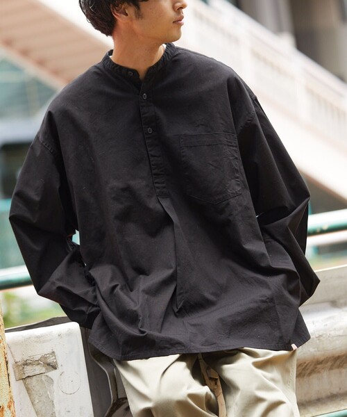 HINSON（ヒンソン）の「HINSON/ヒンソン ノーカラー グランパシャツ/ノーカラー/プルオーバー/2（シャツ/ブラウス・メンズ・ホワイト/ブラック/オフホワイト/その他13/その他15・SMALL/MEDIUM/LARGE）」の7枚目の写真