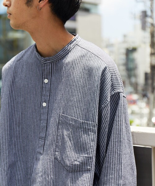 HINSON（ヒンソン）の「HINSON/ヒンソン ノーカラー グランパシャツ/ノーカラー/プルオーバー/2（シャツ/ブラウス・メンズ・ホワイト/ブラック/オフホワイト/その他13/その他15・SMALL/MEDIUM/LARGE）」の18枚目の写真