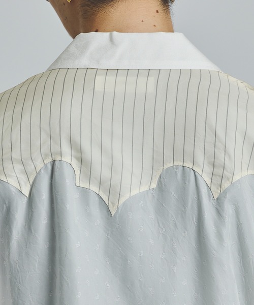 ジャケット・アウター TOGA VIRILIS CUPRA JACQUARD MIX BLOUS 46 TOGA VIRILIS（トーガ ビリリース）の「Cupra jacquard shirt