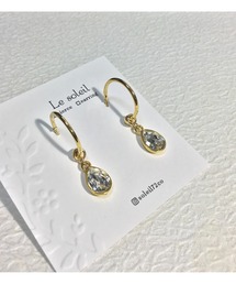 【Le soleil】ドロップ型 スワロフスキーピアス(MA)