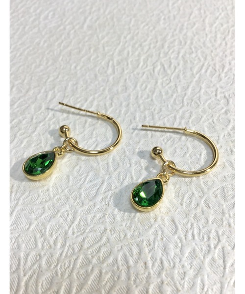 tone(トーン)の「【Le soleil】ドロップ型 スワロフスキーピアス(MA)(ピアス(両耳用)・レディース・レッド/グリーン/その他・FREE)」の10枚目の写真
