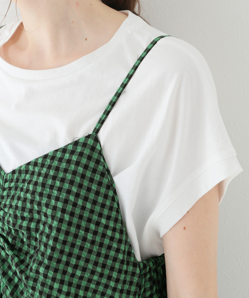 B.C STOCK（ベーセーストック）の「ギンガムフレアーキャミワンピース（ワンピース・レディース・ブラック/グリーン/ブルー系その他・FREE）」の11枚目の写真