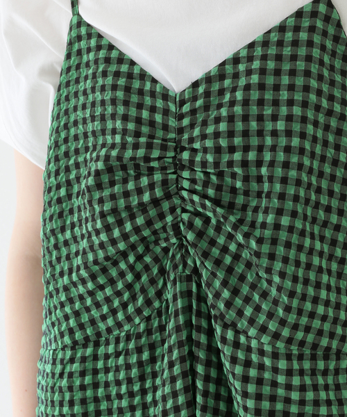 B.C STOCK（ベーセーストック）の「ギンガムフレアーキャミワンピース（ワンピース・レディース・ブラック/グリーン/ブルー系その他・FREE）」の14枚目の写真