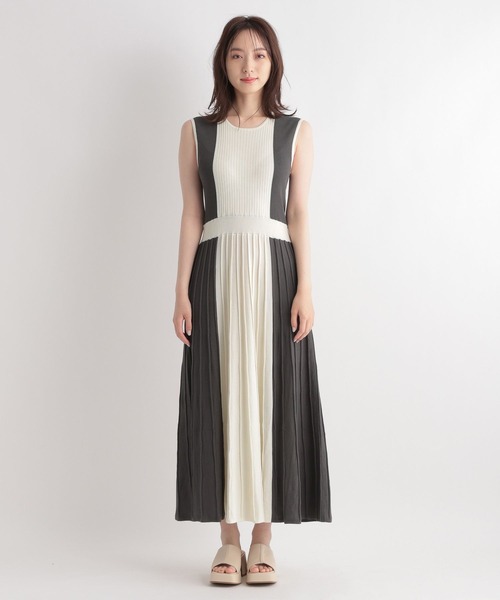 Andemiu（アンデミュウ）の「ハイショクノースリーブニットワンピース348870（ワンピース・レディース・チャコールグレー/ライトブルー/グリーン・FREE）」の5枚目の写真