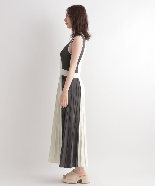 Andemiu（アンデミュウ）の「ハイショクノースリーブニットワンピース348870（ワンピース・レディース・チャコールグレー/ライトブルー/グリーン・FREE）」の13枚目の写真