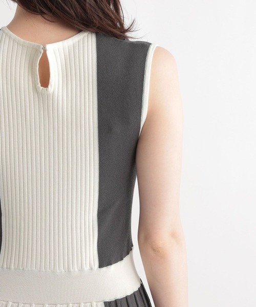 Andemiu（アンデミュウ）の「ハイショクノースリーブニットワンピース348870（ワンピース・レディース・チャコールグレー/ライトブルー/グリーン・FREE）」の8枚目の写真