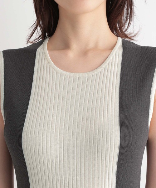 Andemiu（アンデミュウ）の「ハイショクノースリーブニットワンピース348870（ワンピース・レディース・チャコールグレー/ライトブルー/グリーン・FREE）」の16枚目の写真