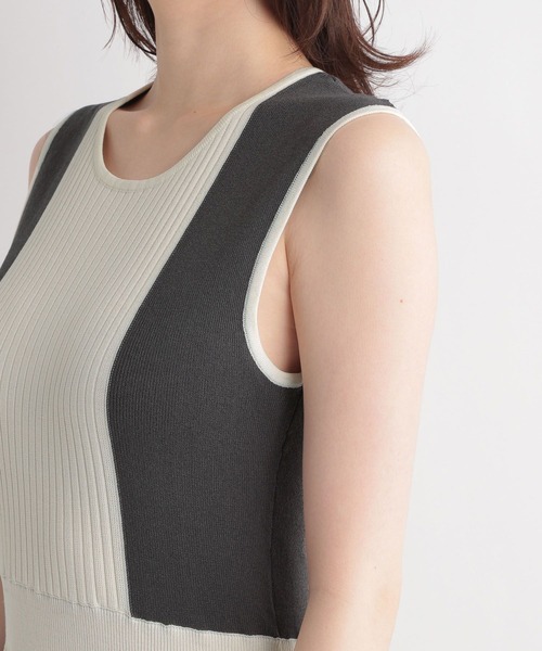 Andemiu（アンデミュウ）の「ハイショクノースリーブニットワンピース348870（ワンピース・レディース・チャコールグレー/ライトブルー/グリーン・FREE）」の21枚目の写真