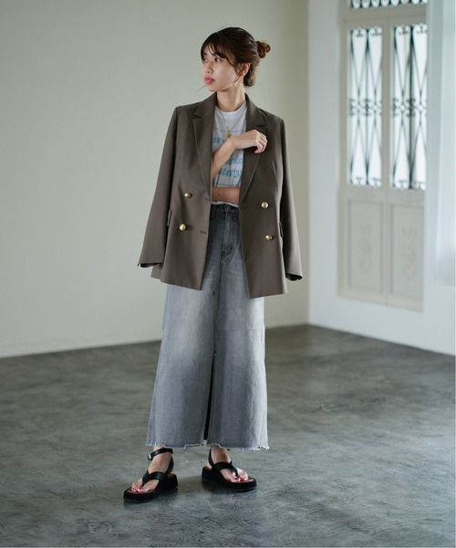 La TOTALITE(ラトータリテ)の「【Healthy denim/ヘルシーデニム】 Aded denim skirt(デニムスカート・レディース・チャコールグレー/ブルー系その他・36/38)」の3枚目の写真