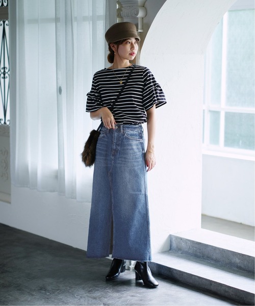 La TOTALITE(ラトータリテ)の「【Healthy denim/ヘルシーデニム】 Aded denim skirt(デニムスカート・レディース・チャコールグレー/ブルー系その他・36/38)」の8枚目の写真