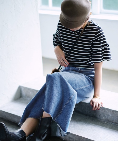 La TOTALITE(ラトータリテ)の「【Healthy denim/ヘルシーデニム】 Aded denim skirt(デニムスカート・レディース・チャコールグレー/ブルー系その他・36/38)」の12枚目の写真