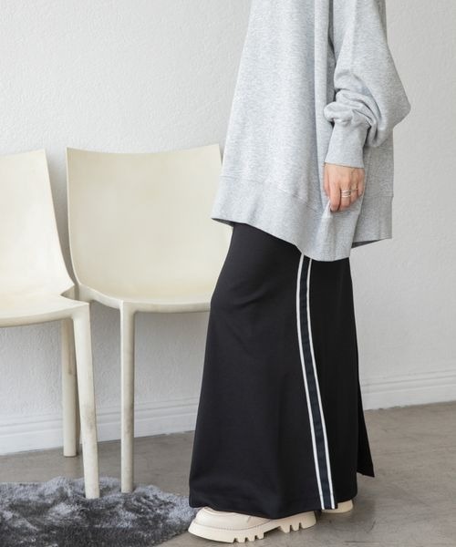 JEANASIS（ジーナシス）の「ラインジャージマキシフレアスカート/126945（スカート・レディース・ブラック/ブラウン・FREE）」の14枚目の写真