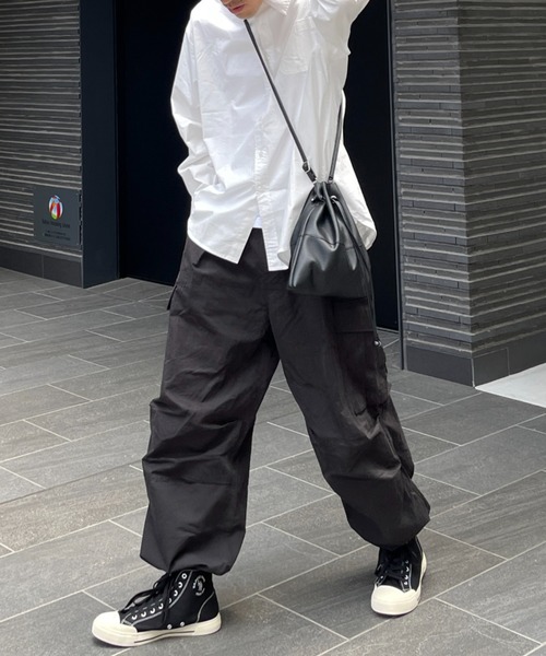 CPCM(シーピーシーエム)の「フェイクレザー2WAY巾着ショルダーバッグ(ショルダーバッグ・メンズ・ブラック/キャメル/グレイッシュベージュ/ブラック系その他・FREE)」の19枚目の写真