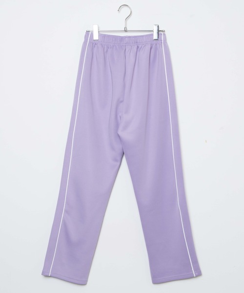 新品 ware ヘビージャージパンツ パープル BABYDOLL（ベビードール）の「親子お揃い 総柄ライン ジャージロング