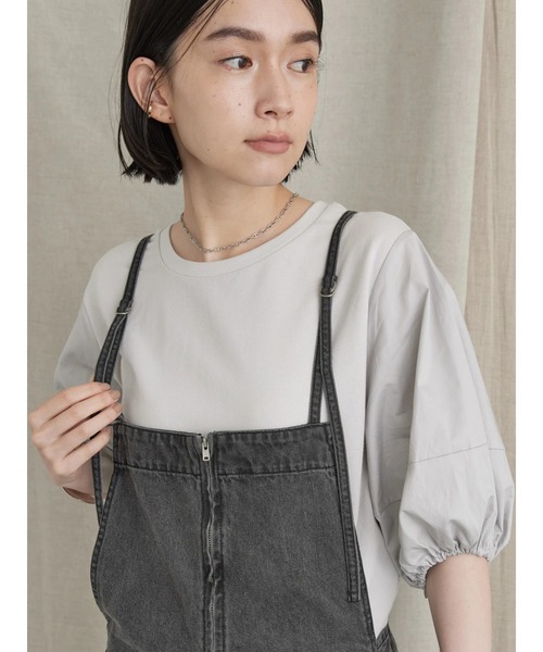 AMERICAN HOLIC(アメリカンホリック)の「袖ドロストドッキングプルオーバー(Tシャツ/カットソー・レディース・ライトグレー/その他7・M/L)」の1枚目の写真