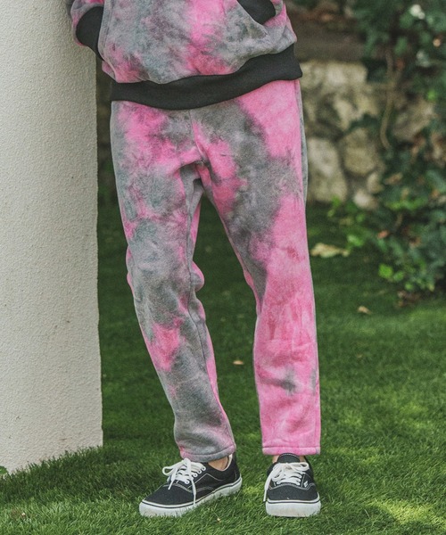 CAMBIO（カンビオ）の「mp10418-Tie dye Sweat Pants スウェットパンツ（スウェットパンツ・メンズ・ブルー系その他/ブラック系その他/キナリ・L/M/S）」の2枚目の写真