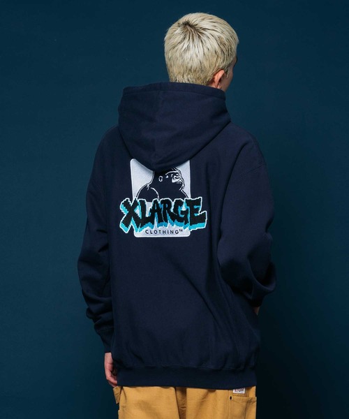 XLARGE(エクストララージ)の「GRAFFITI PULLOVER HOODED SWEAT(パーカー・メンズ・ブラック/オリーブ/ブラウン/ネイビー・S/M/L/XL)」の14枚目の写真